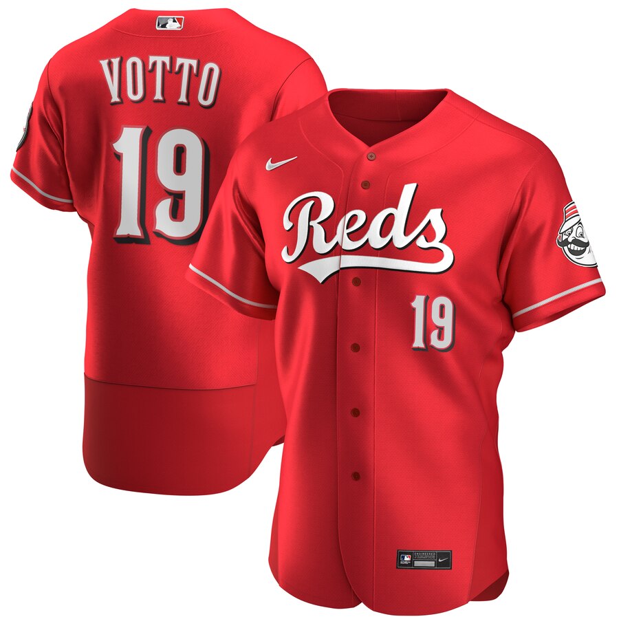 Cincinnati Reds #19 Joey Votto Men Nike Scarlet Authentic Alternate Player MLB Jersey->cincinnati reds->MLB Jersey